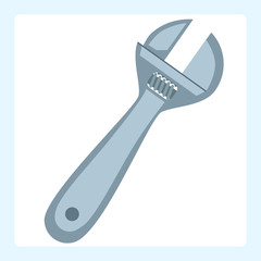 adjustable wrench spanner silver tool