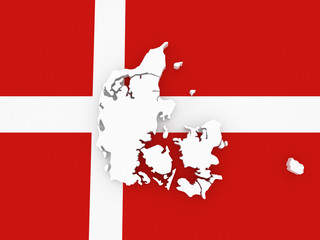Three-dimensional map of Denmark.