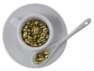 golden coffe bean