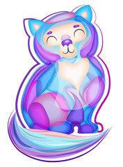 Cat in multicolored spots