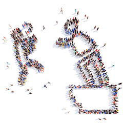 people in the form of a man.