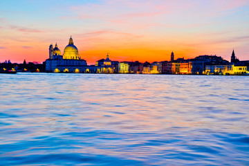 Fototapeta na wymiar Dramatic sunset in Venice, Italy