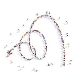 People in the form of arrows.