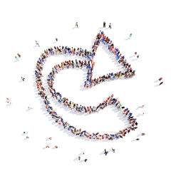 People in the form of arrows.