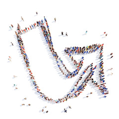 People in the form of arrows.