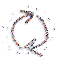 People in the form of arrows.