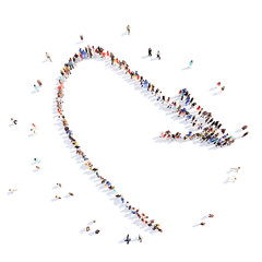 People in the form of arrows.