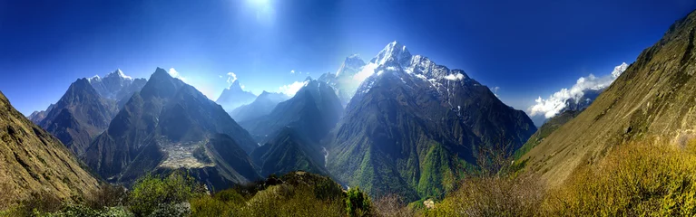 Crédence de cuisine en verre imprimé Lhotse Beau paysage de montagne.