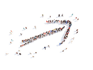 People in the form of arrows.