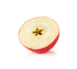 Apple slice on white background