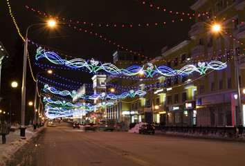Fototapeta na wymiar Night festive city