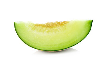 melon slice isolated on white background