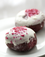 Red velvet doughnuts