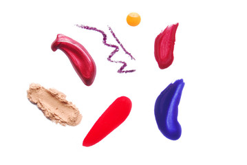 makeup strokes color isolated on white