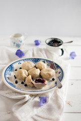 Dumplings with ricotta and blueberries