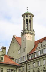 Fototapeta na wymiar Clock tower in Munich. Germany