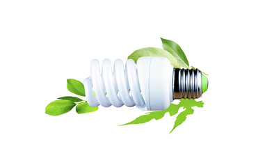 Fluorescent bulb as a symbol of environmental conservation