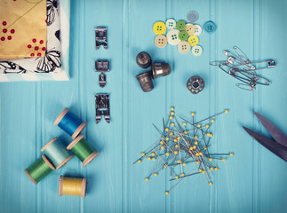 A collection of sewing items