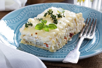 White chicken cheese lasagna