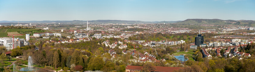 Fototapeta na wymiar Panorama Stuttgart und Umgebung