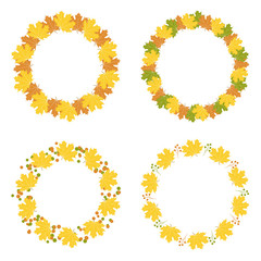 Set of autumn frames, vector illustration