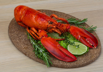 Red boiled lobster
