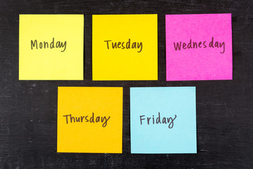 Days of Week Sticky Notes