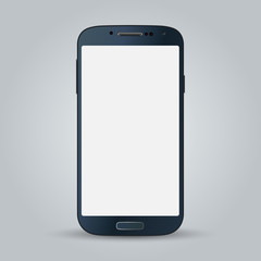 Black business mobile phone vector style isolated on gray