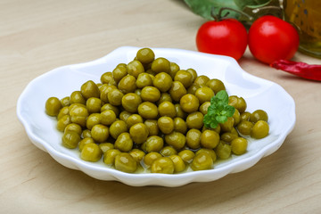 Green canned peas