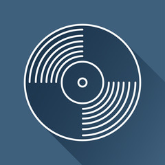 Vector retro  vinyl record icon outline. Eps10