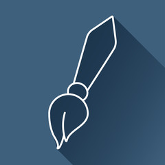 Vector flat brush icon  isolated outline. Eps10