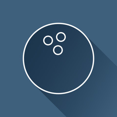 Vector flat bowling ball icon  isolated outline. Eps10