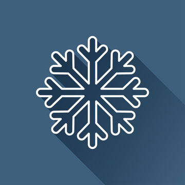 Vector flat snowflake icon isolated outline. Eps10