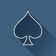 Vector flat isolate game spade icon. Eps10