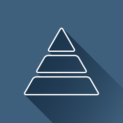 Vector flat pyramid icon isolated outline. Eps10