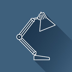 Vector flat table-lamp icon isolated outline. Eps10