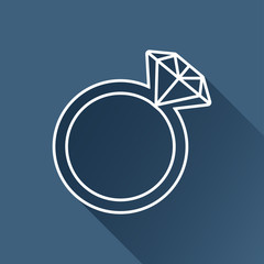 Vector gray flat wedding ring icon isolated outline. Eps10