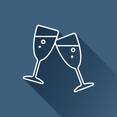 Vector flat stemware glass icon isolated outline. Eps10