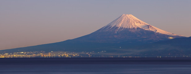 Fototapeta premium Mountain Fuji and sea from Izu city Shizuoka
