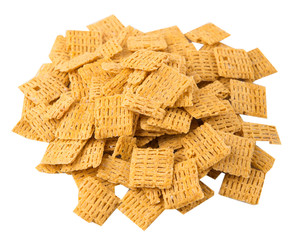 Oat breakfast cereal over white background