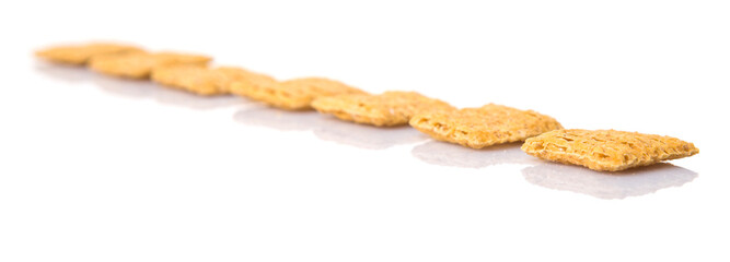 Oat breakfast cereal over white background