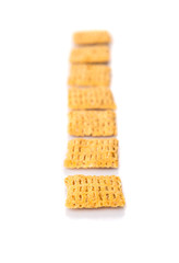 Oat breakfast cereal over white background