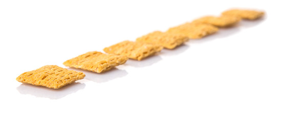 Oat breakfast cereal over white background