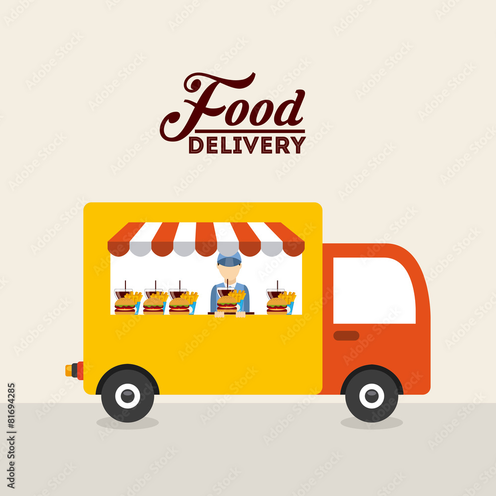 Wall mural food delivery