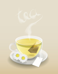 Cup of tea with tea bag