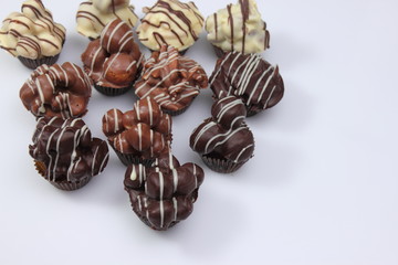 Delicious chocolate praline are tasty dessert.