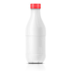 White milk plastic bottle template.