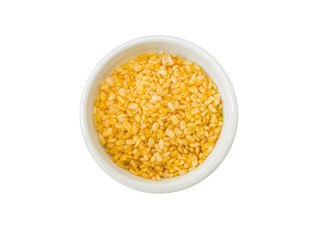 Salty soybean in white bowl