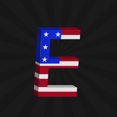 USA flag alphabet