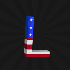 USA flag alphabet